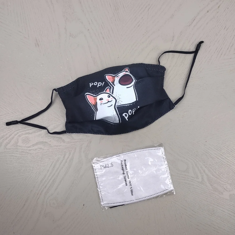 Pop Cat Face Mask